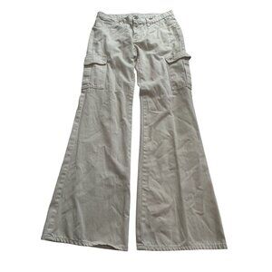 Abrand Wide Leg Cargo Jeans in White